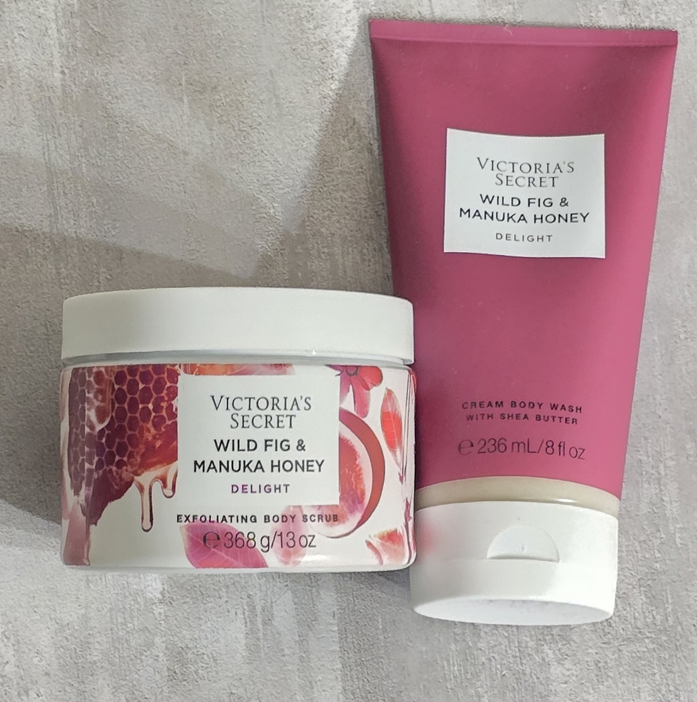 Victoria's Secret Pink and White Wild Fig & Manuka Honey Set